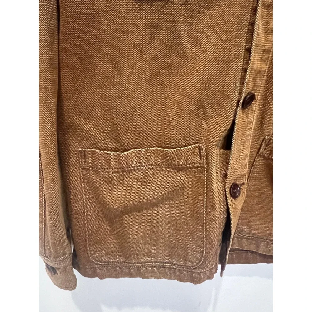 Gustin Mens Chore Coat Tobacco Brown Duck Canvas Work Jacket Small S